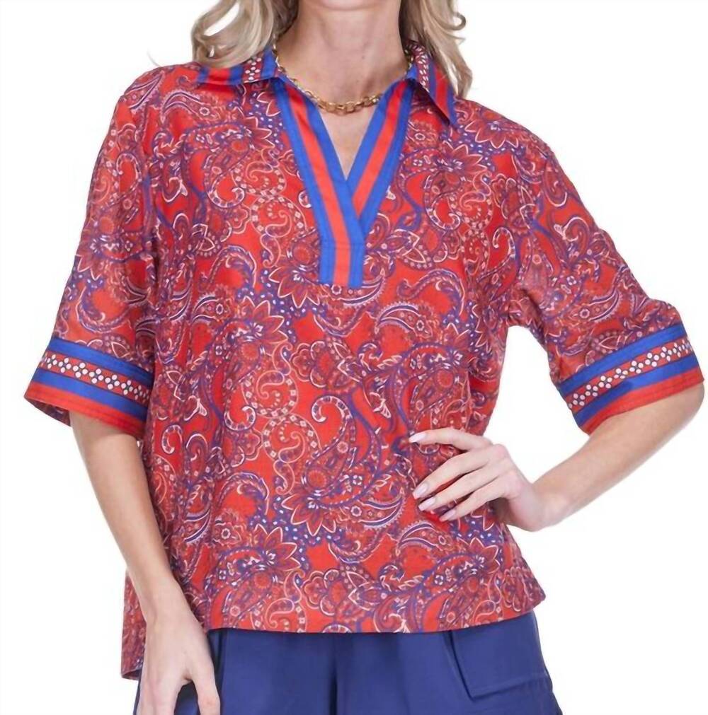 NEW JOY JOY island collar overshirt in liberty print